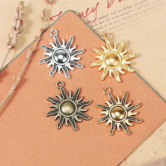OUNONA 40 Pcs Celestial Sun Charms Tibetan Alloy Sun Charms Pendants Craft Supplies For Diy Necklace Bracelet Jewelry Making Accessory