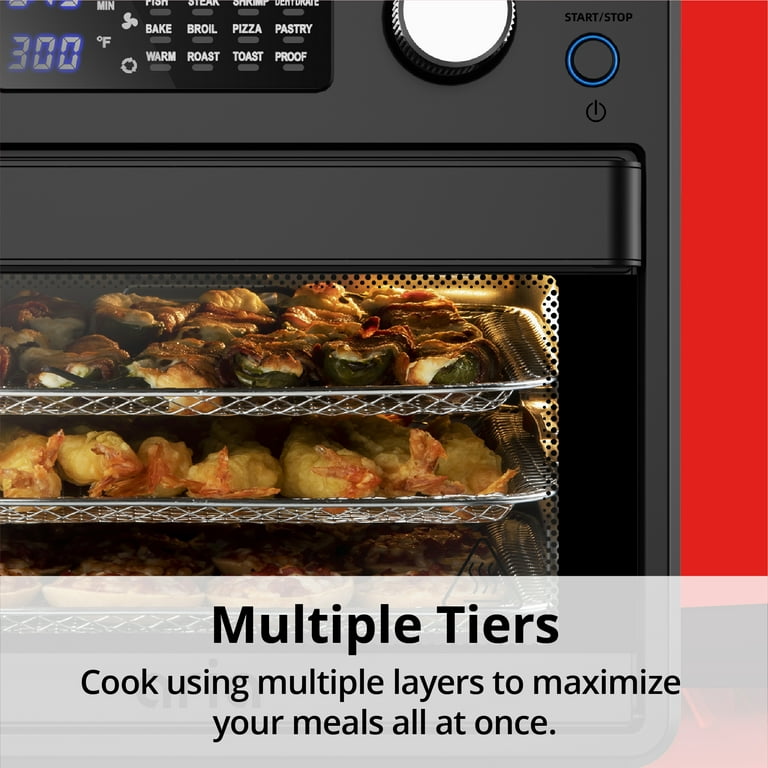 Aria Wave Mini 17QT Air Fryer & Toaster Oven with Accessories and Rotating  Rotisserie Feature - Stainless Steel