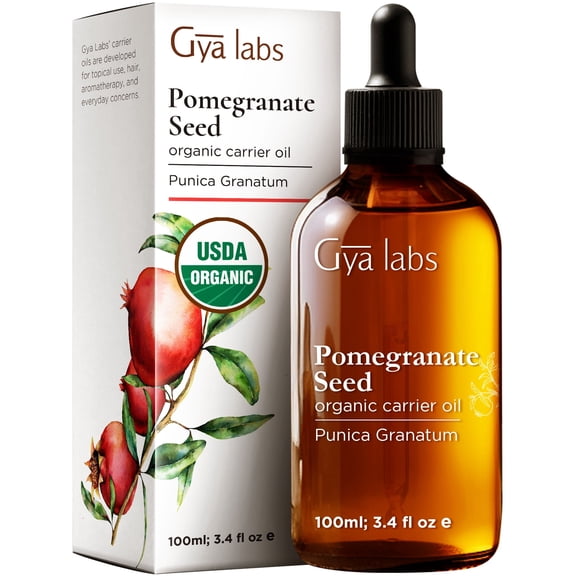 Gya Labs Pomegranate Seed Carrier Oil - 3.4 fl oz - for Hair, Skin, Face, Scalp & Body Massage