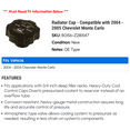 thumbnail image 2 of Radiator Cap - Compatible with 2004 - 2005 Chevy Monte Carlo, 2 of 2