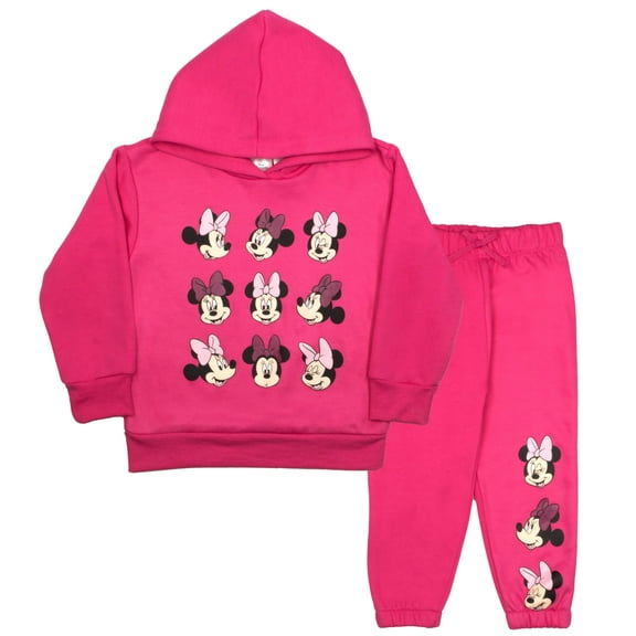 Disney Minnie Mouse Girls 2-Piece Set - Pullover Hoodie & Jogger Pants 2-Pack Bundle Set for Kids and Toddlers (Size 4-6X)