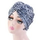 thumbnail image 2 of Bohemian Styles Turbantes para mujer Diseño elástico Headwrap Pre-Tied Cap Skullcap plisado Sombreros de moda Swirly Headcover estampado de leopardo gris Inevent AP008212-15, 2 of 4