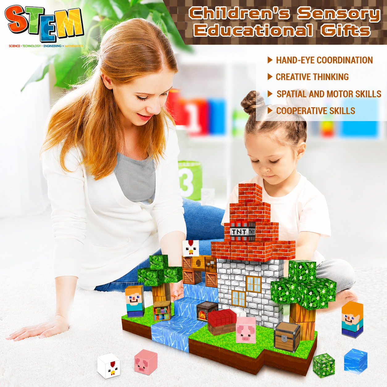 Annexfun, Magnetic Blocks, 100PCS STEM Educational Building Set