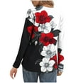 thumbnail image 4 of Qepwscx Womens Shirts Long Sleeve V Neck Tops Casual Basic Tees Dressy 2025 Fall Graphic Tshirts for Women Tunic Tops Floral Print T-Shirt Casual Blouses Dressy Ladies Tops Trendy Clothes S-XXXL, 4 of 6