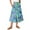 Light Blue, variant on WTOBBY Boho Floral Summer Maxi Skirt Women's Drawstring High Waisted Long Skirt Lightweight Beach Vacation Skirt Tiered Flowy Pleated Skirt with Elastic Waist,Royal Blue L