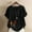 Black, variant on QUNYINEY Floral Womens Tshirts Short Sleeve Crew Neck Casual Tops Button Cotton Linen Loose Pullover Womens Tops