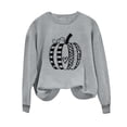 thumbnail image 6 of ZunFeo Womens Gray Crew Neck Pumpkin Graphic Sweatshirt Long Sleeve Fall Pullover for Hall-oween Thanksgiving,Size M, 6 of 6