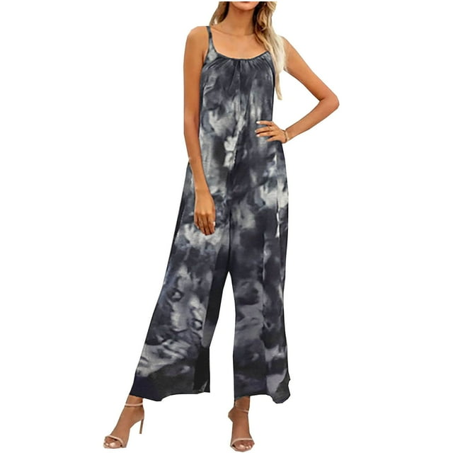 Mono sin mangas con cinturón informal cómodo de verano a la moda para mujer Pompotops ulkah942240