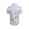 thumbnail image 3 of INSPIRE CHIC Men's Short Sleeve Printed Button Front Beach Hawaiian Shirt 34 Blue White, 3 of 8