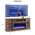 thumbnail image 2 of T4TREAM Electric Fireplace TV Stand for TVs up to 80", Farmhouse Entertainment Center with Fireplace , Brown, 2 of 7