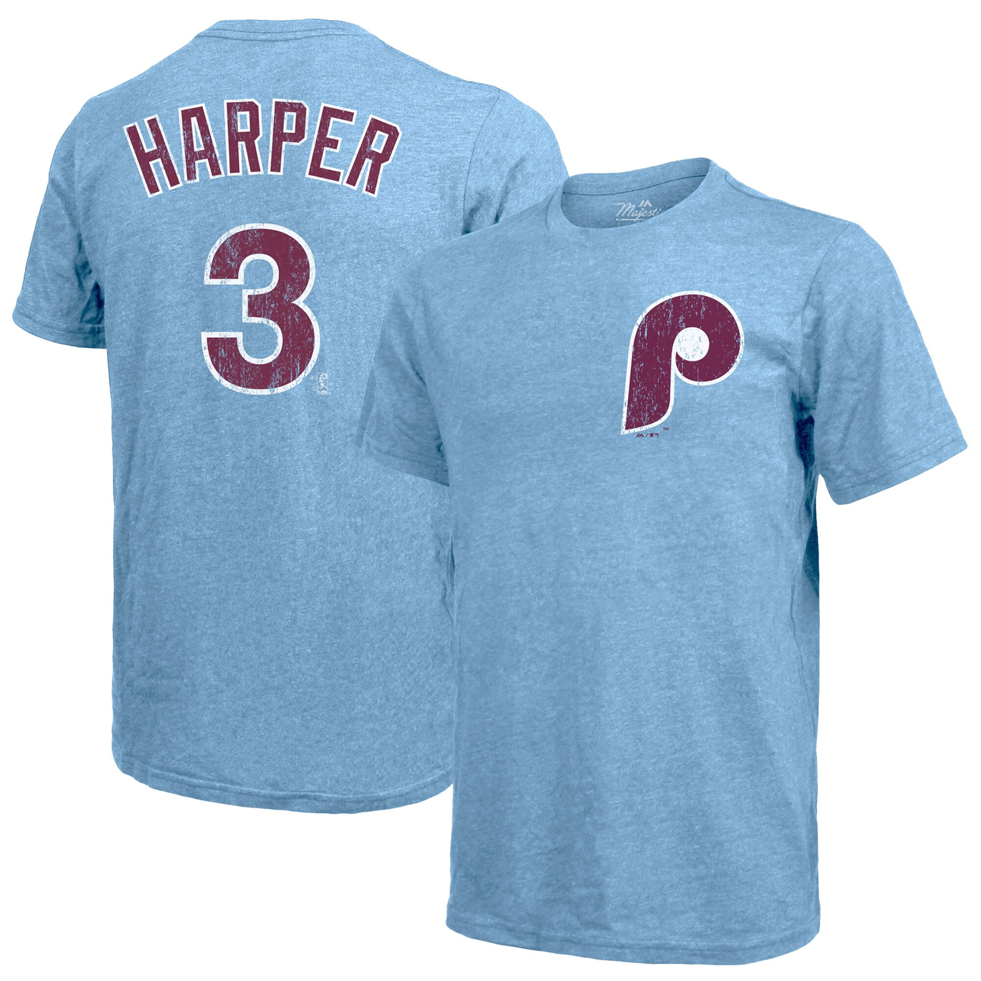Bryce Harper Philadelphia Phillies Majestic Threads Name And Number Tri