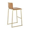 thumbnail image 4 of Mara Contemporary Barstool In Gold Steel And Camel Faux Leather - Set Of 2, 4 of 7