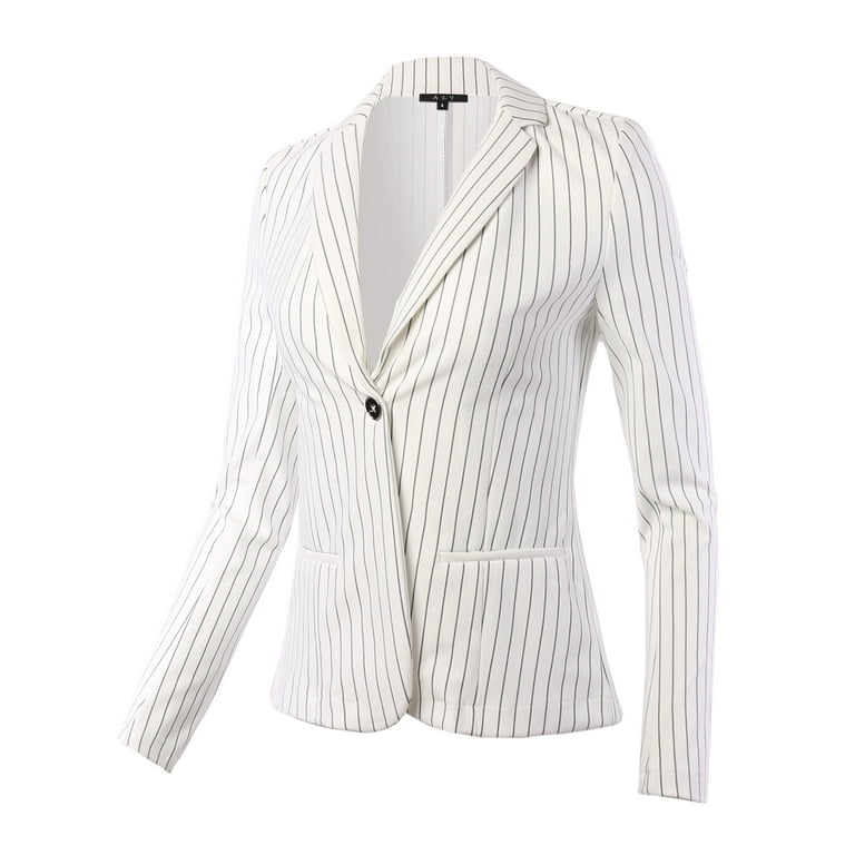 Vertical striped blazer womens sale