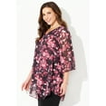 thumbnail image 3 of Catherines Women's Plus Size Petite Split-Front Tiered Blouse, 3 of 3