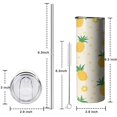 thumbnail image 5 of 20 OZ Slim Tumblers Pineapple Coffee Tumblers with Lid and Straw,Stainless Steel Vacuum Insulated Travel Coffee Mug Cup Gifts for Women Mothers, 5 of 7