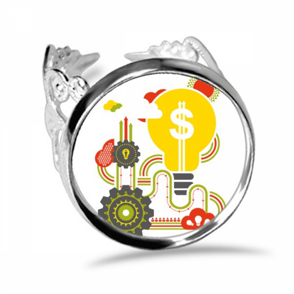 Graffiti Street Culture Gear Ring Adjustable Love Wedding Engagement