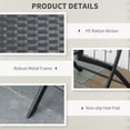 thumbnail image 4 of 3-Piece Folding Rattan Bistro Set - Brown Patio Furniture for Balcony, Garden & Small Spaces - Metal Frame, Weather-Resistant Design, 23.6" Table & Chairs, 4 of 7