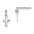 thumbnail image 1 of 925 Sterling Silver Latin Cross Post Drop Dangle Earrings Religious, 1 of 6