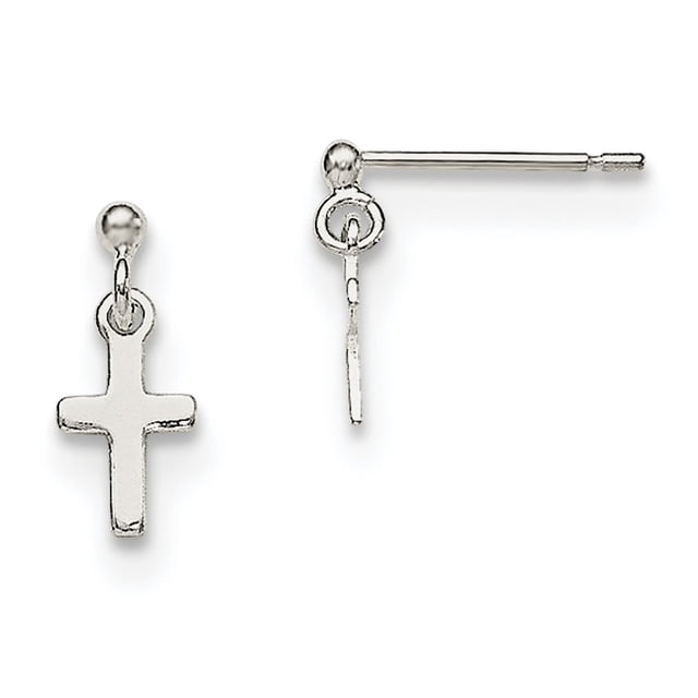925 Sterling Silver Latin Cross Post Drop Dangle Earrings Religious
