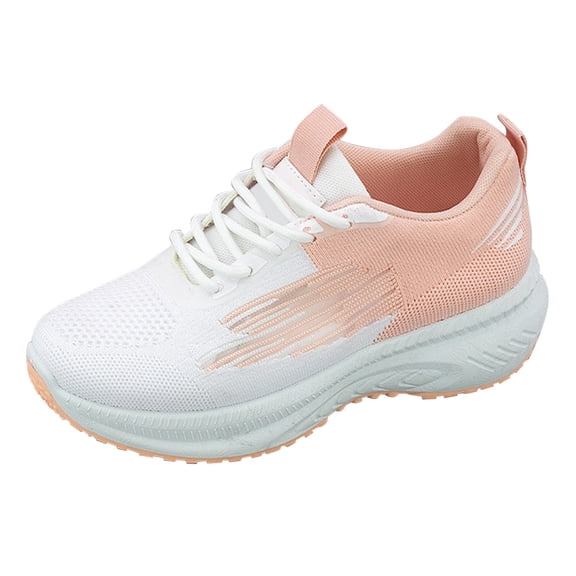 AUDeals Women’s Hands Free Slip On Walking Shoes Arch Support Orthotic Sneakers for Plantar Fasciitis Heel Pain Relief (Pink, 6.5)