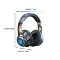 thumbnail image 3 of Bluetooth 5.2 Headphones Bluetooth 5.2 Over-Ear Headphones with Microphone Low Latency Gaming Mode Sound Quality Foldable Design 20 Hours Battery Life for Music Movies Games Smartphones Computers, 3 of 9