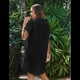 thumbnail image 5 of Vestido Camisero Informal de Verano para Mujer, de Algodón y , con Escote en V, Botones, Corta y Cintura Holgada, Color Negro, Talla M, 5 of 7