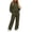 Army Green, variant on Inleife Women Solid 2 Piece Tracksuit, Long Sleeve Hooded Sweatshirt & High Waist Wide Leg Pants With Pockets, Casual Loungewear Outfit Set