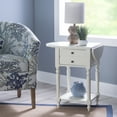 thumbnail image 2 of Powell Shiloh Single Drawer Indoor End Table with Shelf and Dropleaf, 24" Tall, White, 2 of 16