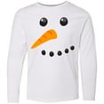 thumbnail image 3 of Inktastic Snowman Face Long Sleeve Youth T-Shirt, 3 of 5