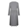 thumbnail image 4 of Busydd Women Dresses Fashion Solid Color Long Sleeve Dress for Women Round Neck Tiered Casual Dresses for Women L, 4 of 5