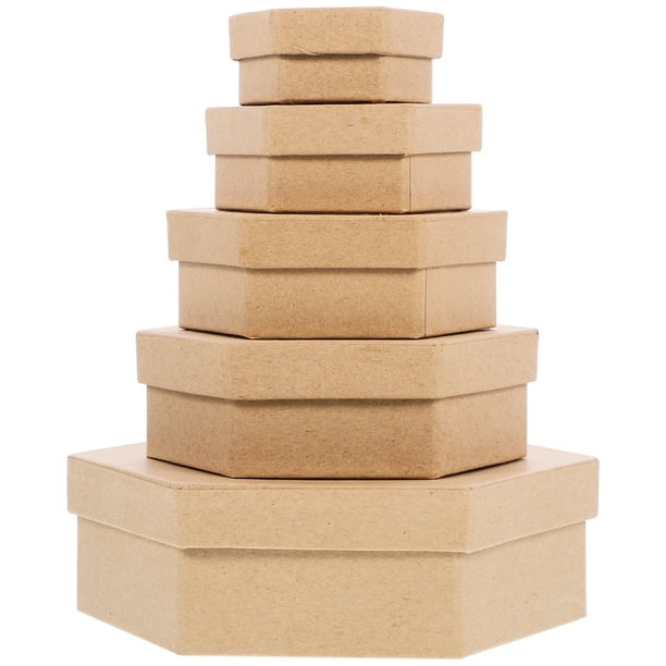 1 juego de cajas de regalo con tapas, caja de regalo vacía, caja de embalaje para regalos de festivales