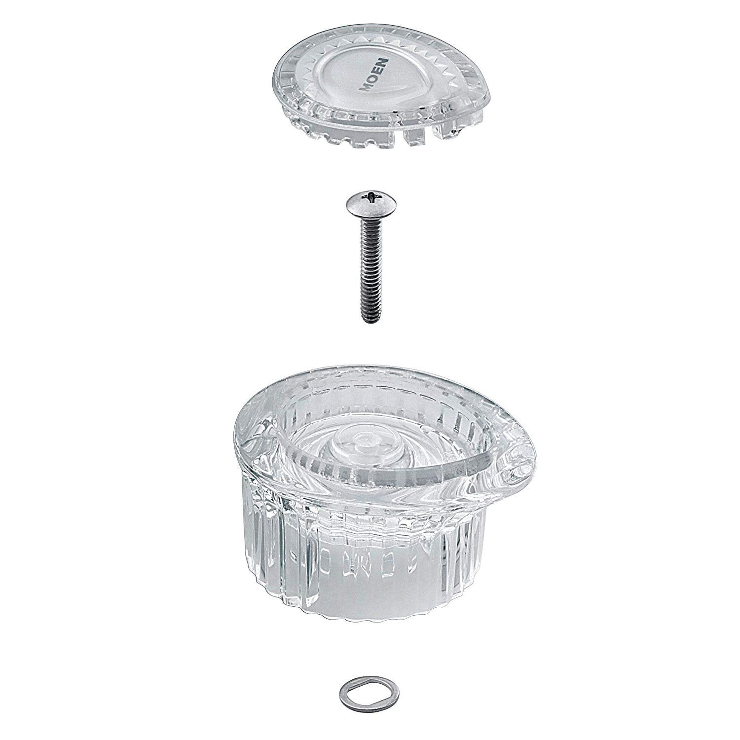 Moen 100710 Posi-Temp One-Handle Tub and Shower Knob Handle Kit with White and Chrome Insert