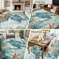 thumbnail image 6 of Teal Sea Turtle Coastal Area Rugs 5x8 for Living Room, Nautical Summer Beach Starfish Non Slip Washable Rug Runner, Low Pile Indoor Floor Carpet Mat Bathroom Rugs for Bedroom, Kids Room, 6 of 9