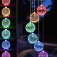 thumbnail image 4 of Carillón De Viento Con Energía Solar Bola De Discoteca Colorida Luz Solar Bola De Espejo Led Lámpara De Carillón De Viento Lámpara Colgante Para Decoración Al Aire Libre Patio De Jardín Balcón Vogacara HA013752-00, 4 of 5