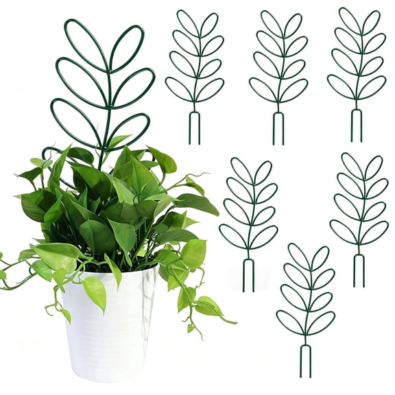 6 Pcs Leaf Shape Plant Trellis, 12.2 Inch Indoor Outdoor Climbing Plant Support