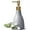 Cone Gray Bottle, variant on ABCISI Soap Dispenser, Liquid Soap Dispenser with Gold Pump for Kitchen Bathroom, Refillable Countertop Lotion Ceramics White Hand Soap Dispenser for Shower 430ml (Pyramid White Bottle)