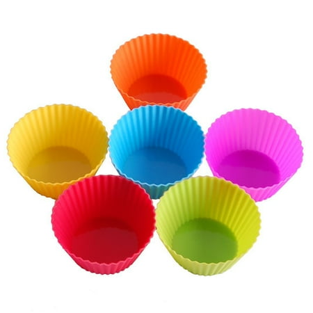 - 24-Pack Reusable Silicone Baking Cups Cupcake Liners - Muffin Cups Cake Molds