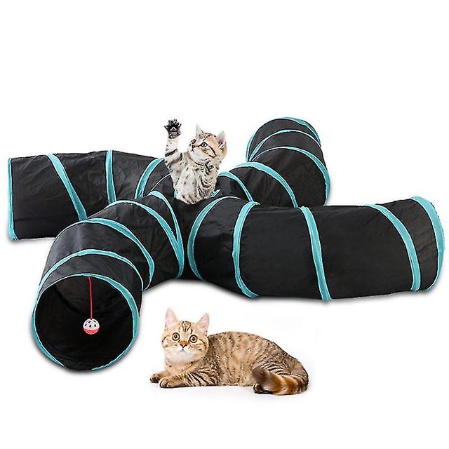 Túnel plegable para gatos, cachorro, gatito, conejo, juguete para jugar. Afortunado Sencillez