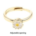thumbnail image 5 of Milue Adjustable Women's Band Ring Retro Anti-Anxiety Open Daisy Flower Spinning Ring, 5 of 11