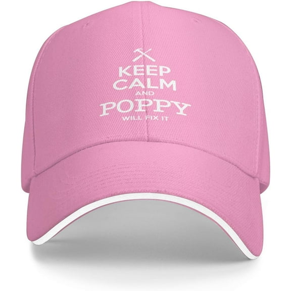 Keep Calm and Poppy Trucker Hat Baseball Cap Funny Outdoor Travel Dad Caps