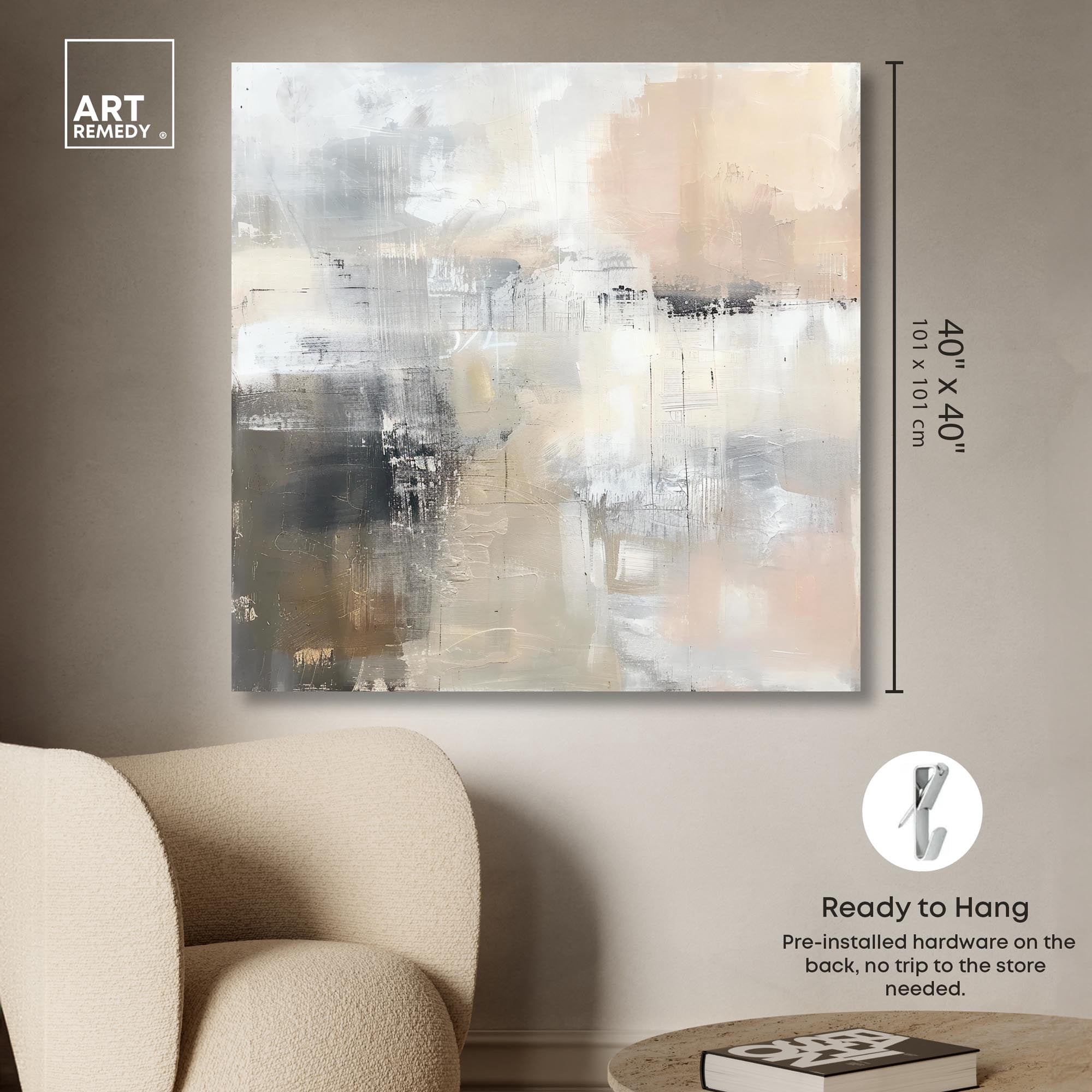 Drifting Canvas Colorful Abstract Wall Art by Art Remedy, Gallery Wrapped, 40" x 40"