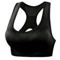 thumbnail image 4 of WCJM Black Women's Color Blocked Back Hollow Vest Gathering Yoga Running Sports Bra, 4 of 4