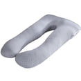 thumbnail image 1 of JShteea Funda Almohada para Embarazadas en Forma U Funda Cojín Con Algodón (raya Gris), 1 of 8