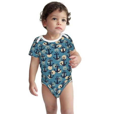 

Fotbe Anchors Pattern Unisex-baby Short-sleeve Bodysuit Short Sleeve Bodysuits One-piece 100% Organic Cotton for Infant Baby Boys Unisex-2 Years