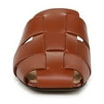 thumbnail image 3 of YDN Women Closed Square Toe Braided Mules Slip on Low Chunky Heel Backless Sandals Chic Daily Heeled Slides Size 4 Brown, 3 of 4