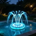 thumbnail image 3 of Fuebueo Solar Fountain Pump with Colorful LED Lights 7 Inch, Floating Water Sprinkler for Bird Bath, 7 Nozzle Outdoor Pond Pool Sprayer, 3 of 9
