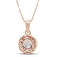 thumbnail image 5 of 1 Carat 6.5MM Round Cut Lab Created Moissanite Diamond Halo Pendant Necklace In 10K Solid Rose Gold Jewelry For Women With 18" Chain (G-H Color, VVS1 Clarity, 1 Cttw), 5 of 7
