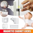 thumbnail image 2 of Cerradura magnética para niños, protección infantil, Cerradura de seguridad para bebés, pestillo para cajón, limitador de pestillo para puerta de gabinete, cerraduras de seguridad para niños (4 cerraduras, 1 llave) Rojo Verde, 2 of 5