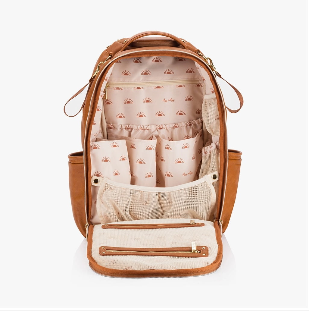 Itzy Ritzy Boss Plus Diaper Bag Backpack - Cognac