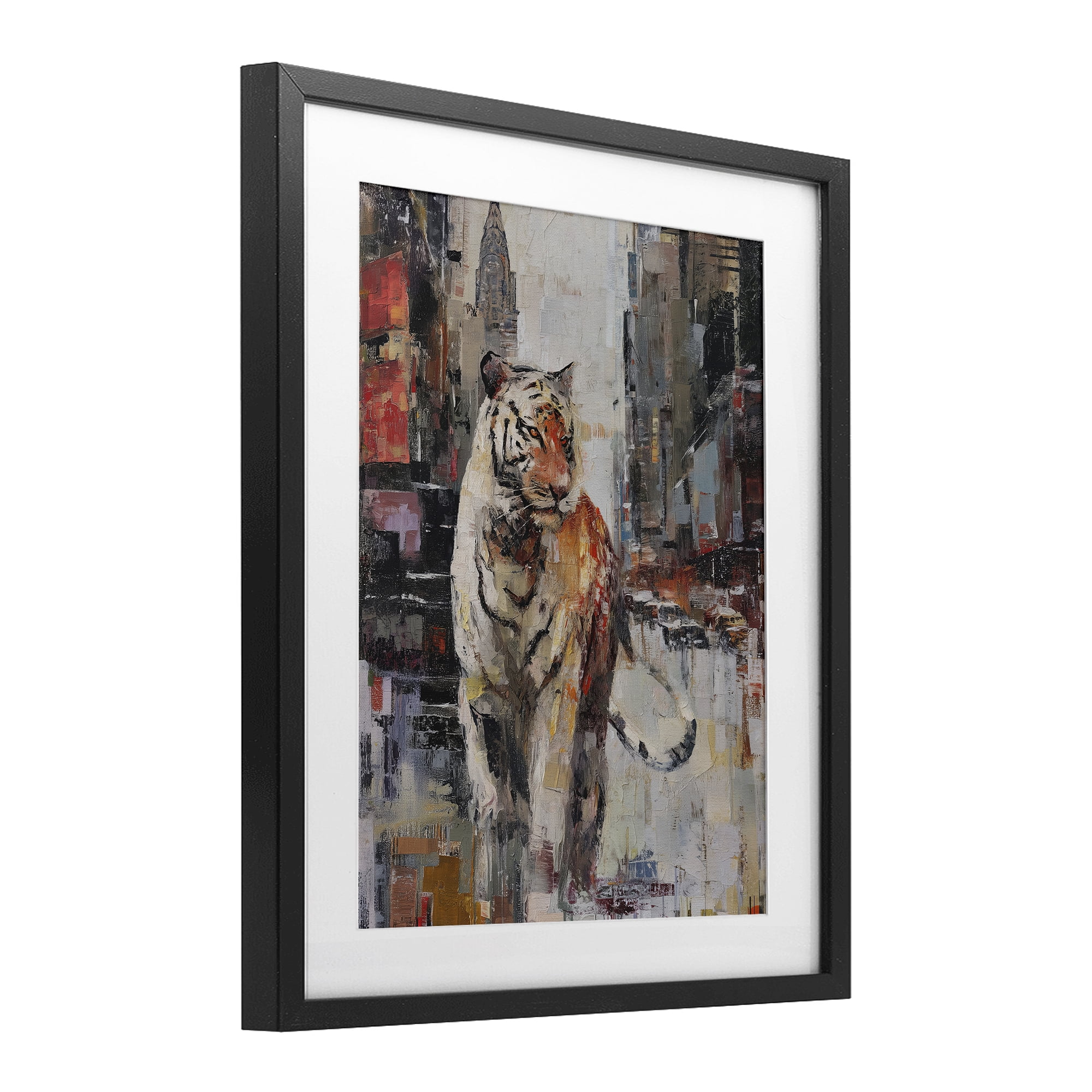 Stupell Industries Concrete Predator Roaming City Black Framed Print Under Glass, design by Svetlana Aleynikova